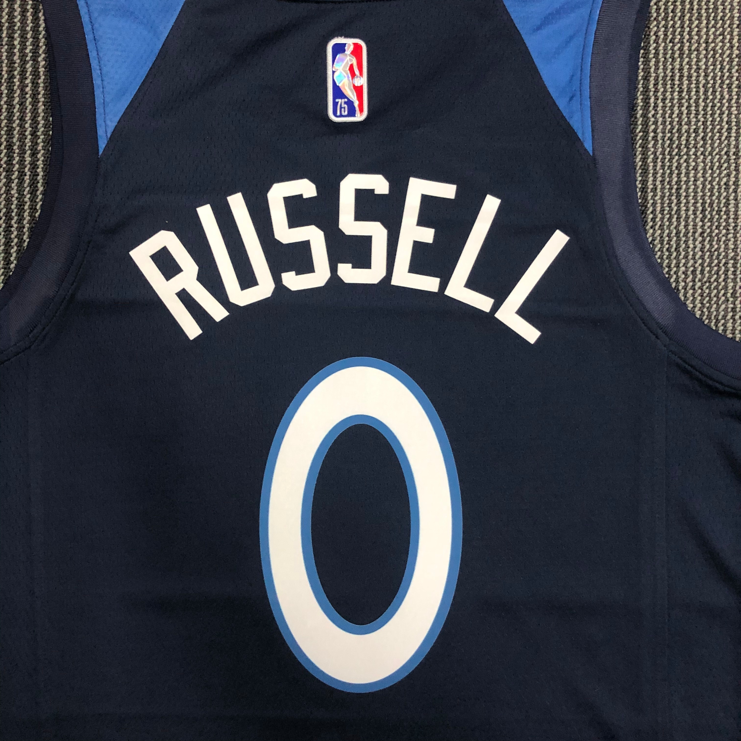 NBA 75th Anniversary Minnesota Timberwolves 0 Russell Basketball Jersey