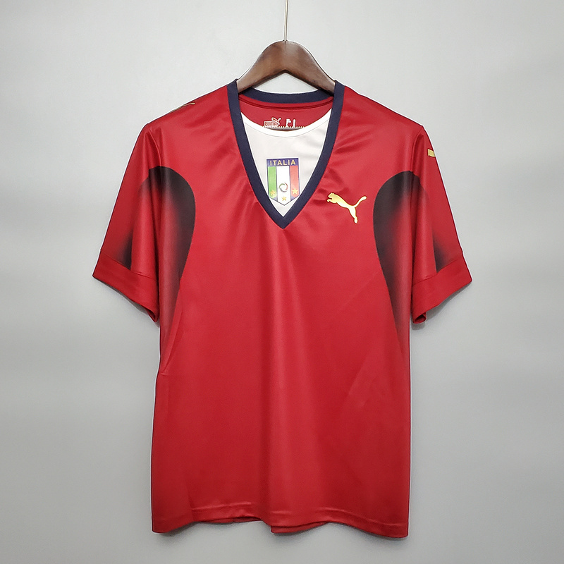 Retro 2006 Italy Red BUFFON  Football jersey retro