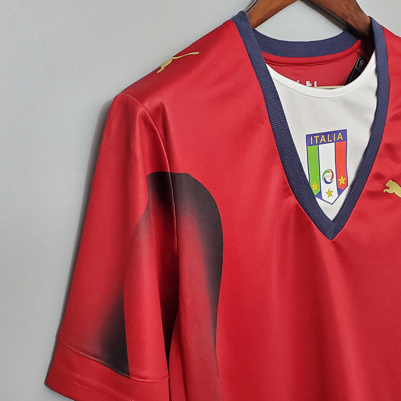 Retro 2006 Italy Red BUFFON  Football jersey retro