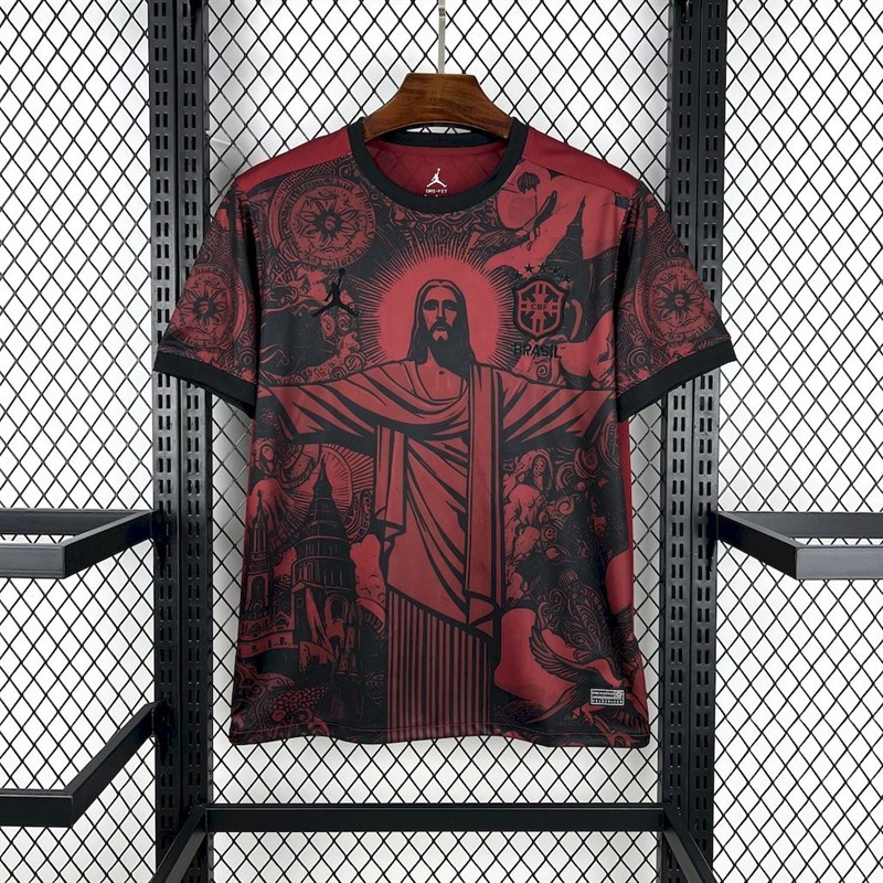 2025-26 Brazil season Jordan black and red special edition Football jersey