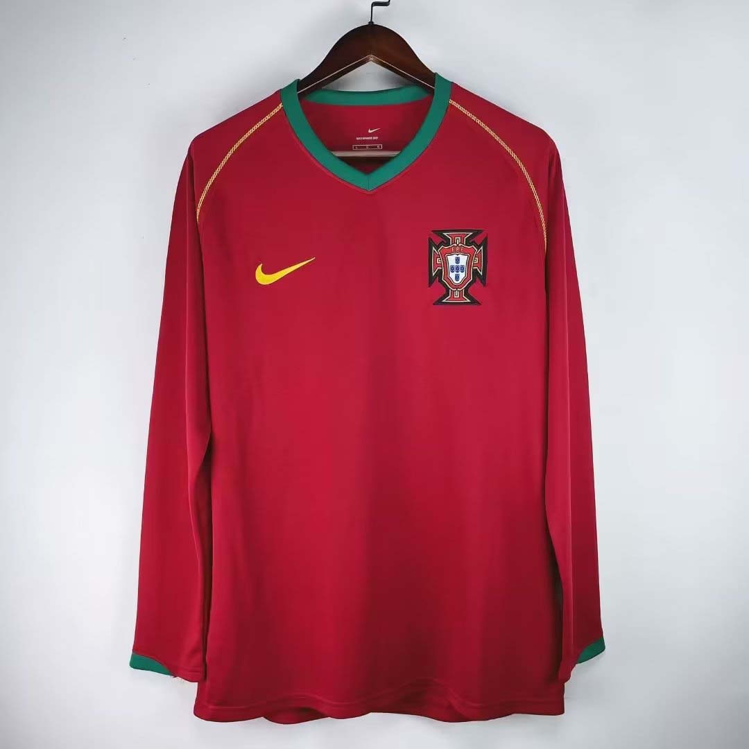 Retro 2006 Portugal Long Sleeve Home football jersey Retro