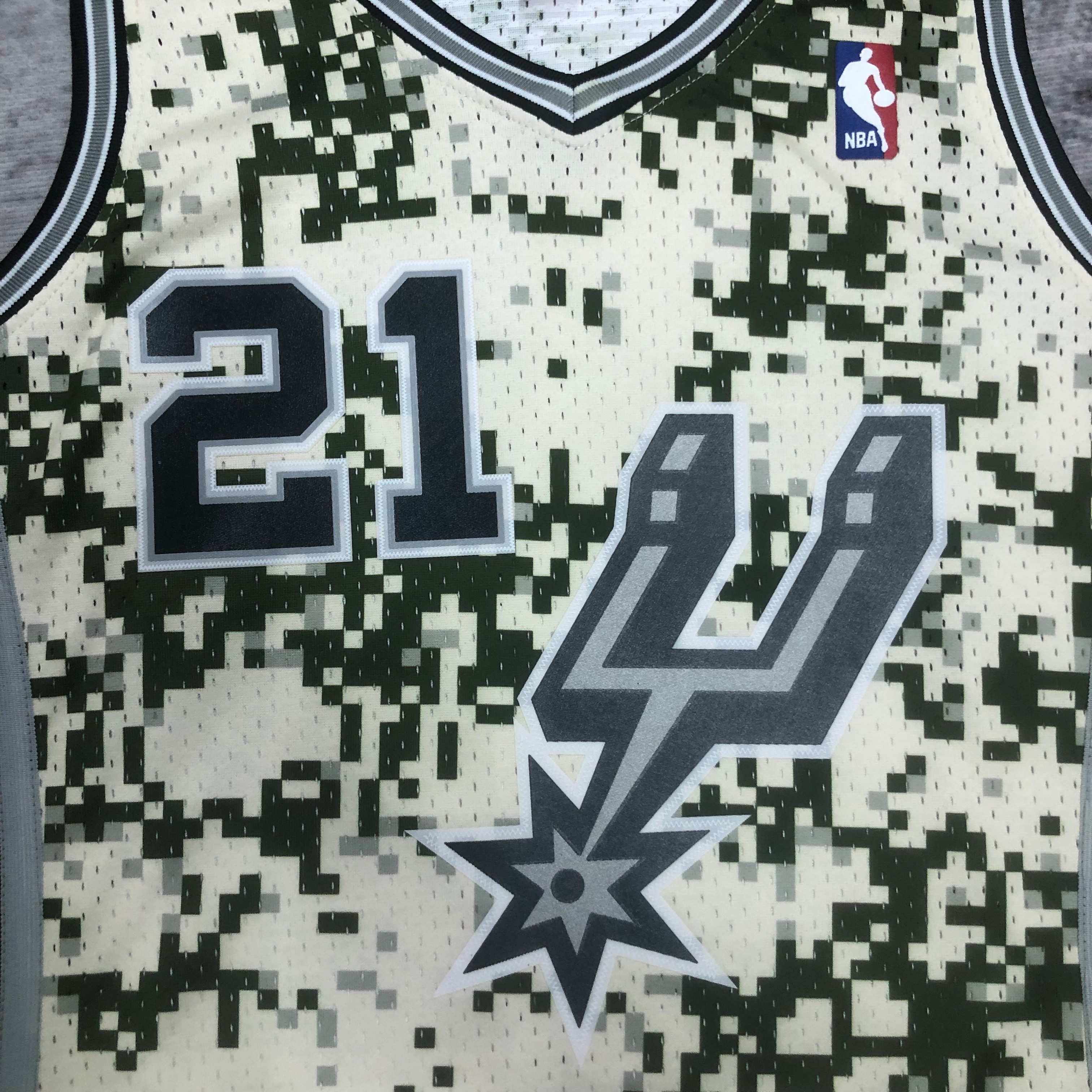MN Jersey San Antonio Spurs 13-14 Season Camouflage No. 21 Duncan