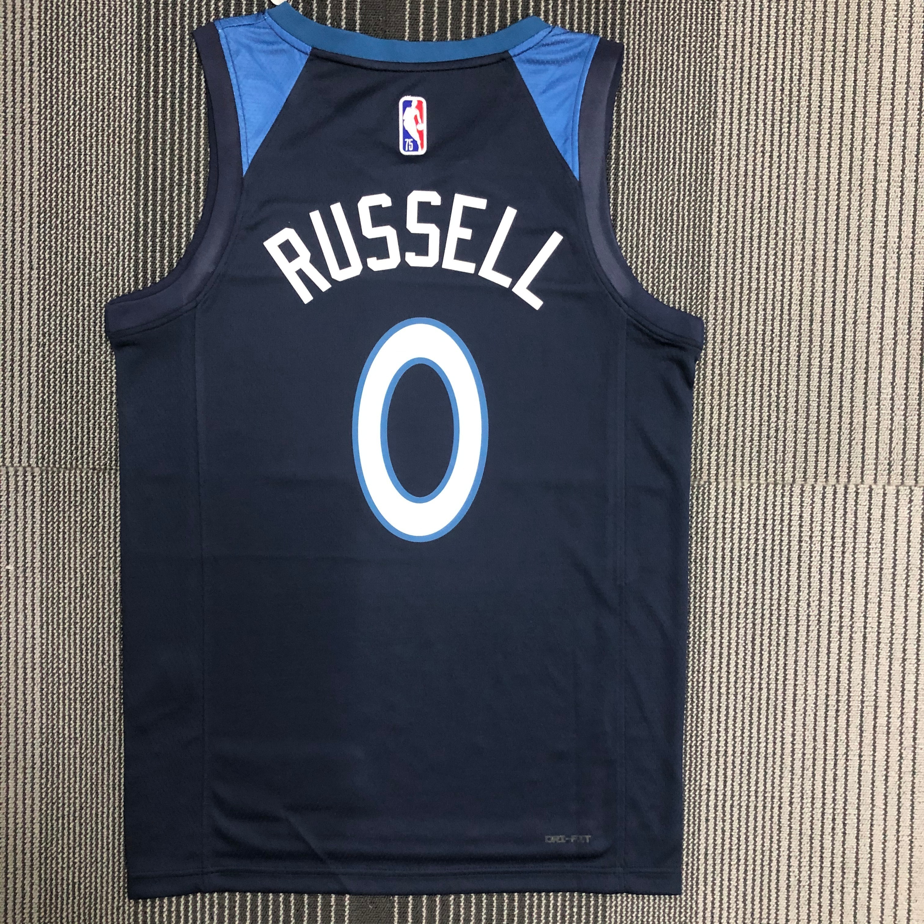 NBA 75th Anniversary Minnesota Timberwolves 0 Russell Basketball Jersey