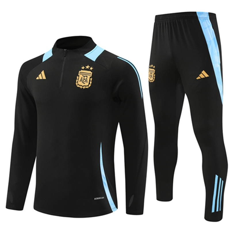 2024-25 Argentina Black Long Sleeve Training Suit