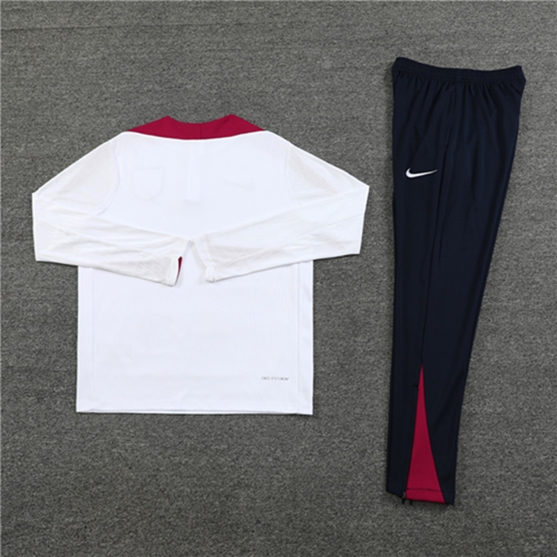 2024-25 England White【Player】 Long Sleeve Training Suit