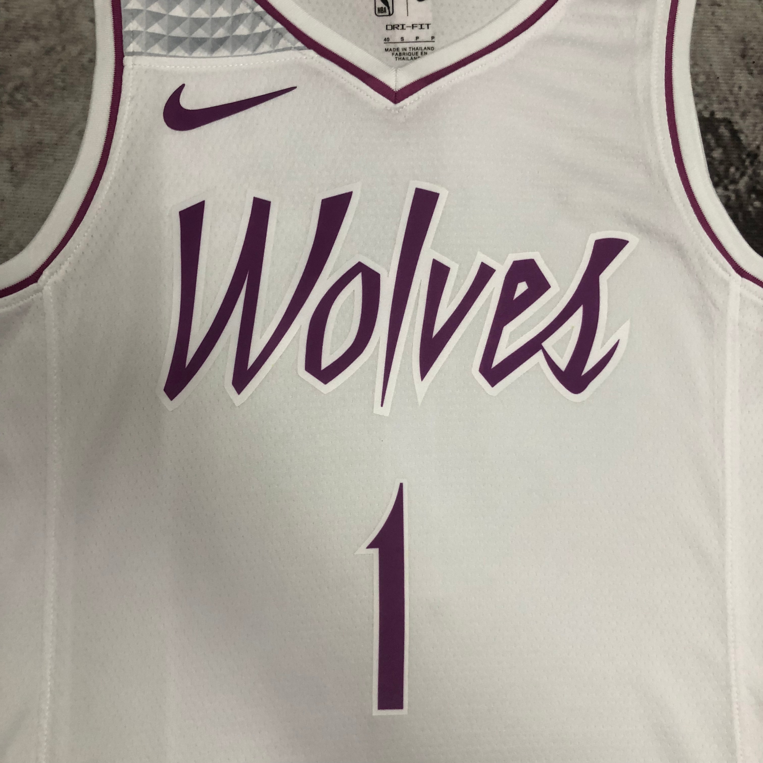NBA Minnesota Timberwolves 1 Edwards Basketball Jersey