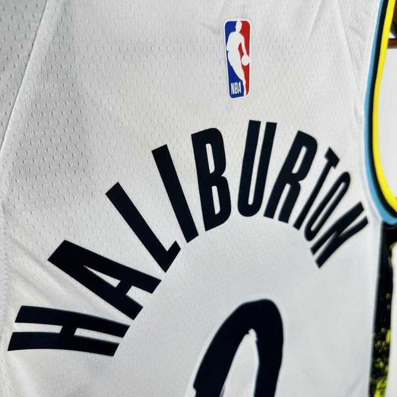 2025 NBA Indiana Pacers 0 HALLIBURTON Basketball Jersey