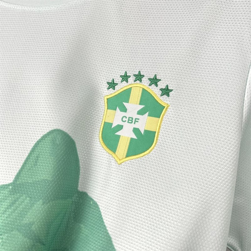 2025-26 Brazil season green and white Football jersey