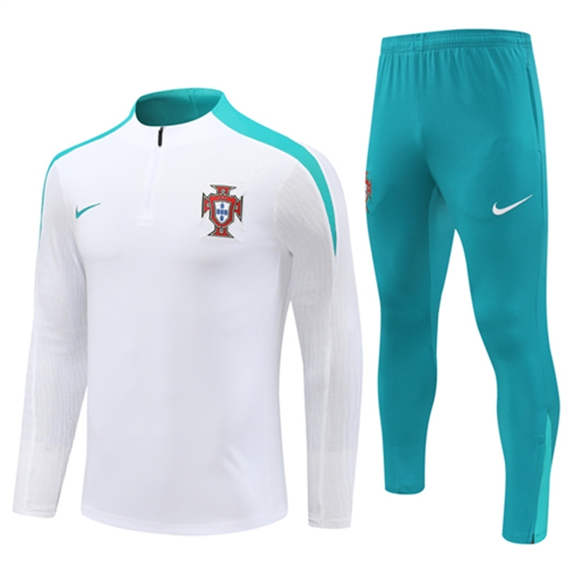 2024-25 Portugal White Long Sleeve Training Suit