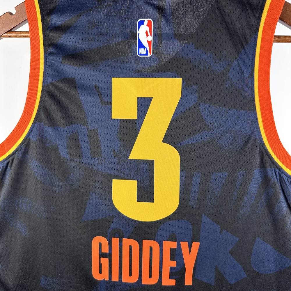 2024 NBA Oklahoma City Thunder 3 GIDDEY Basketball Jersey