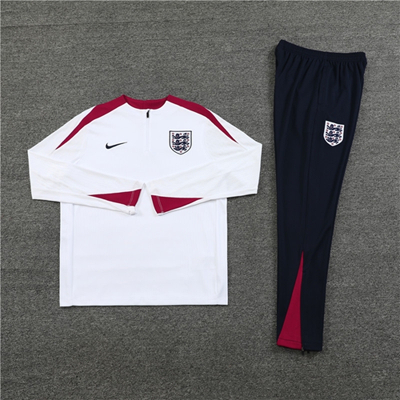 2024-25 England White【Player】 Long Sleeve Training Suit
