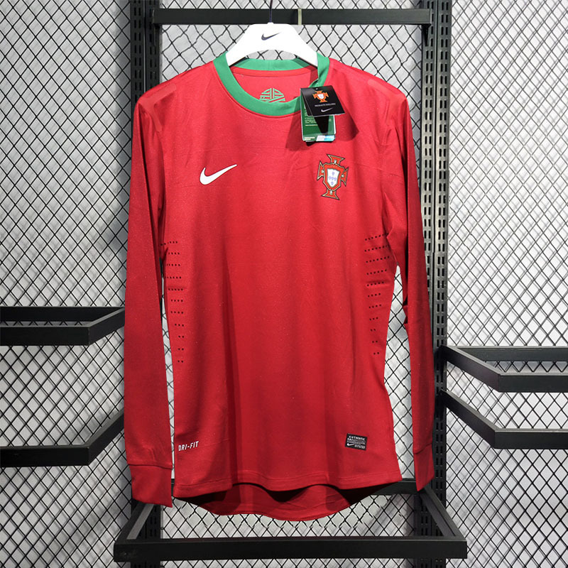 Retro Player 2012 Portugal Home Long Sleeve Football jersey retro