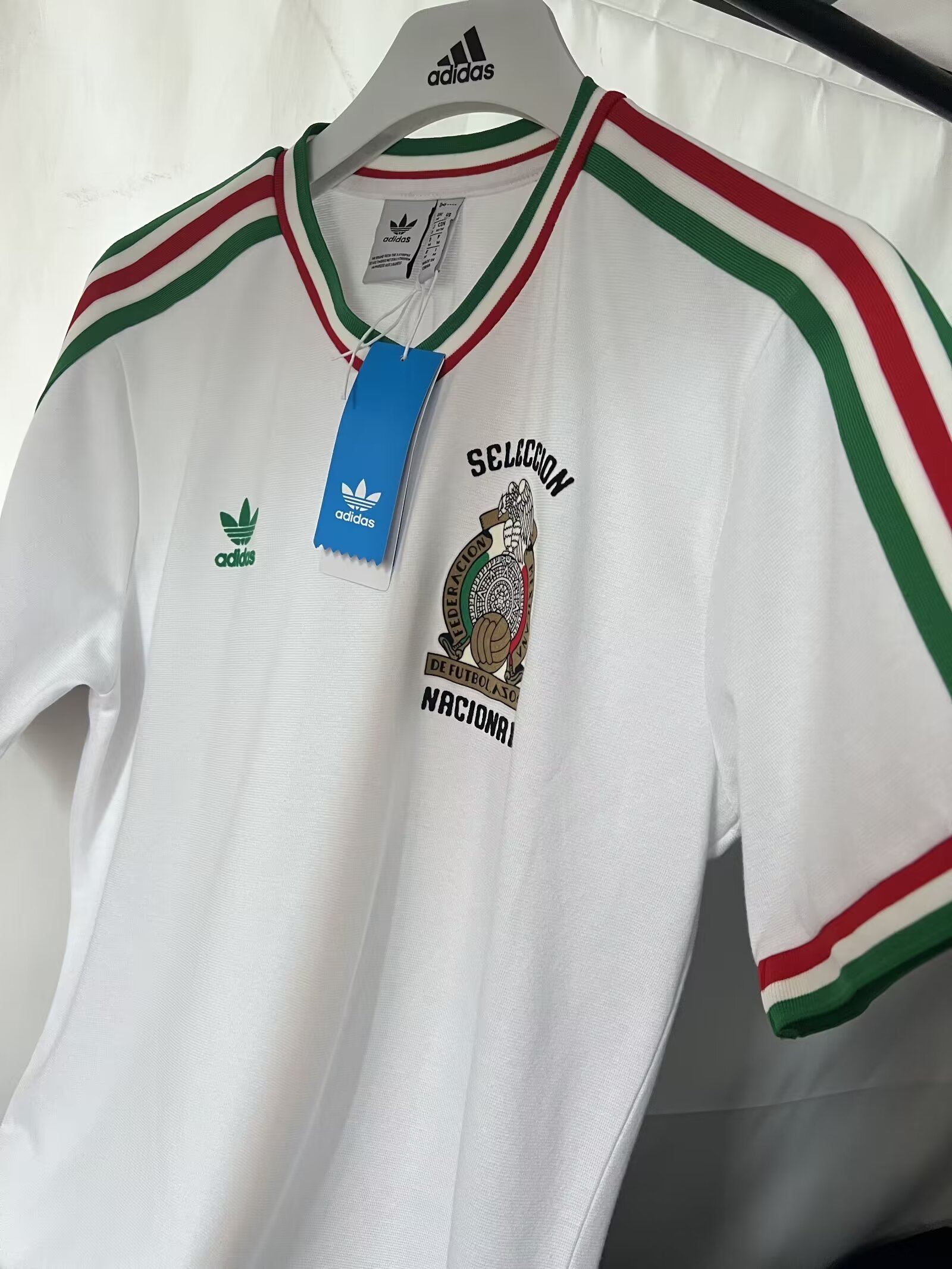 Retro 1984-85 Mexico White football jersey Retro