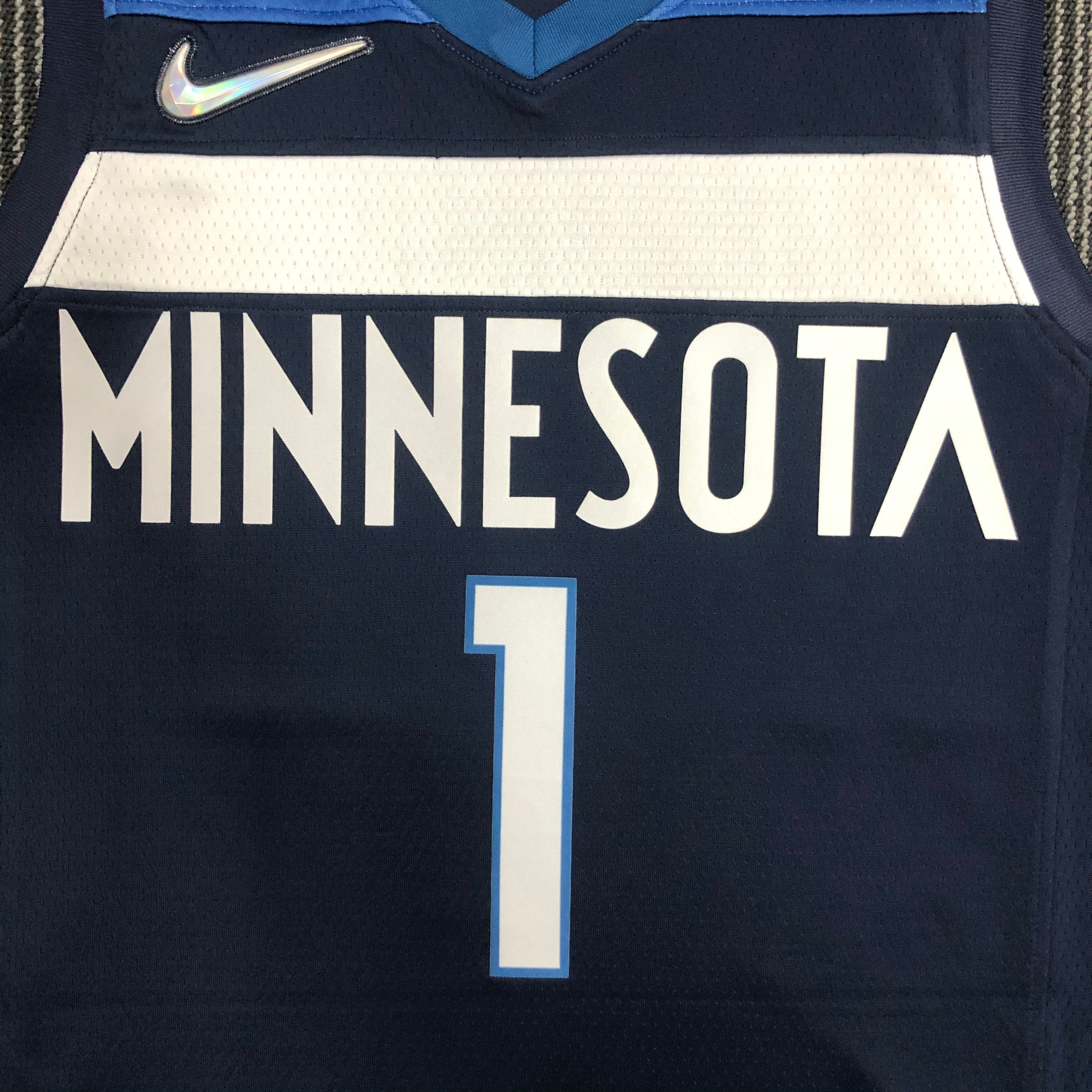 NBA 75th Anniversary Minnesota Timberwolves 1 Edwards Basketball Jersey