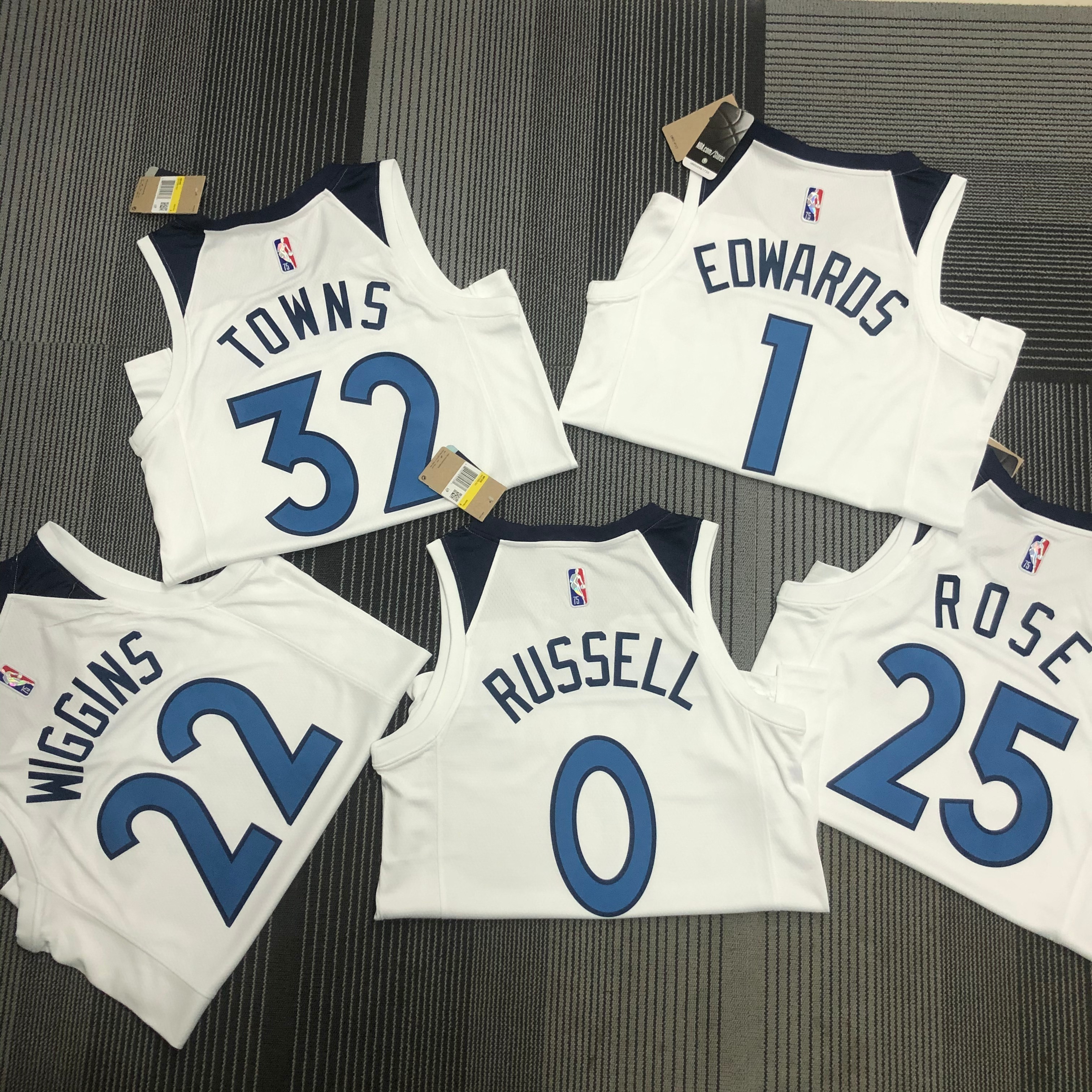 NBA 75th Anniversary Minnesota Timberwolves 0 Russell Basketball Jersey