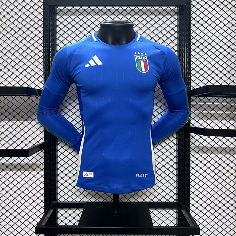 Player 2024-25 Italy Home Long Sleeves Football jersey
