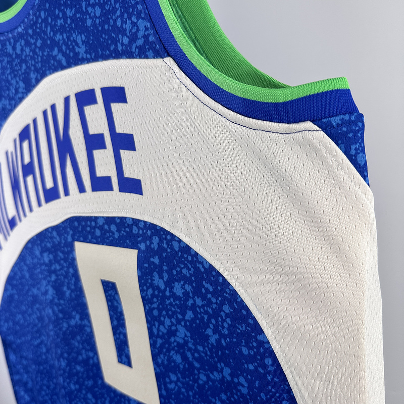 2024 NBA Milwaukee Bucks (0 LILLARD) Basketball Jersey