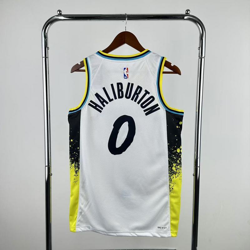 2025 NBA Indiana Pacers 0 HALLIBURTON Basketball Jersey