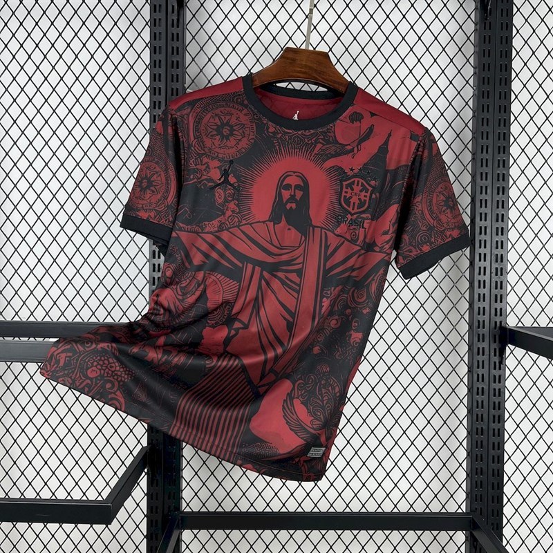 2025-26 Brazil season Jordan black and red special edition Football jersey
