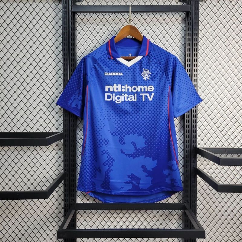 Retro 2002-03 Glasgow Rangers Home football jersey Retro