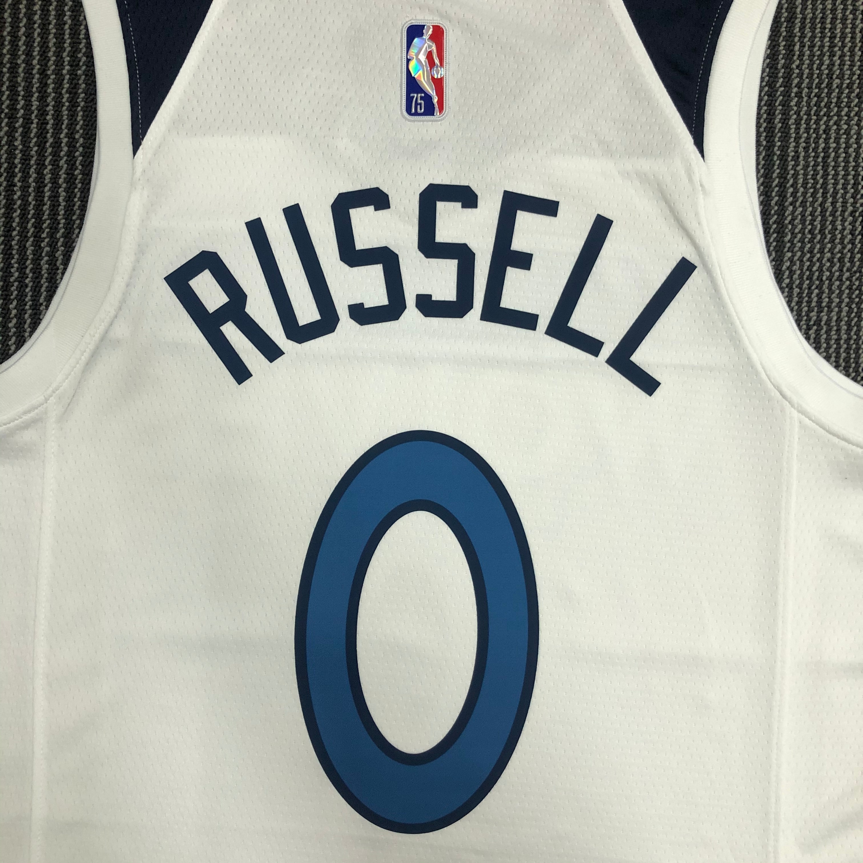 NBA 75th Anniversary Minnesota Timberwolves 0 Russell Basketball Jersey