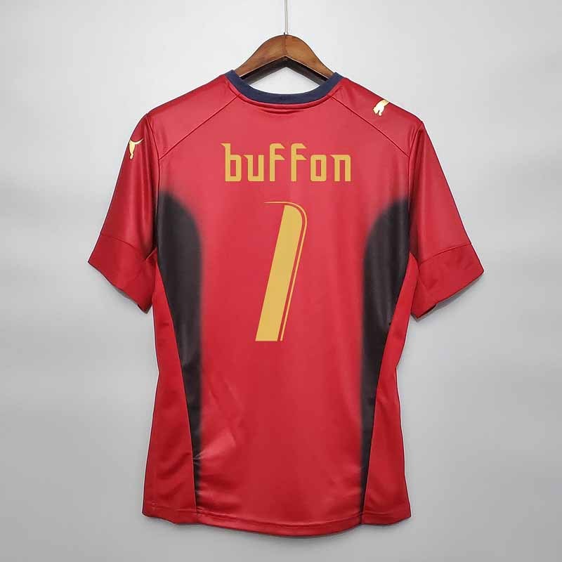 Retro 2006 Italy Red BUFFON  Football jersey retro