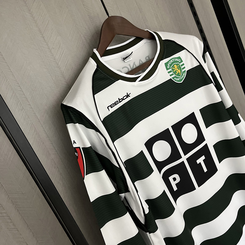 2001-03 Retro Long Sleeve Sporting Lisbon Home Football Shirt 1:1 Thai Quality