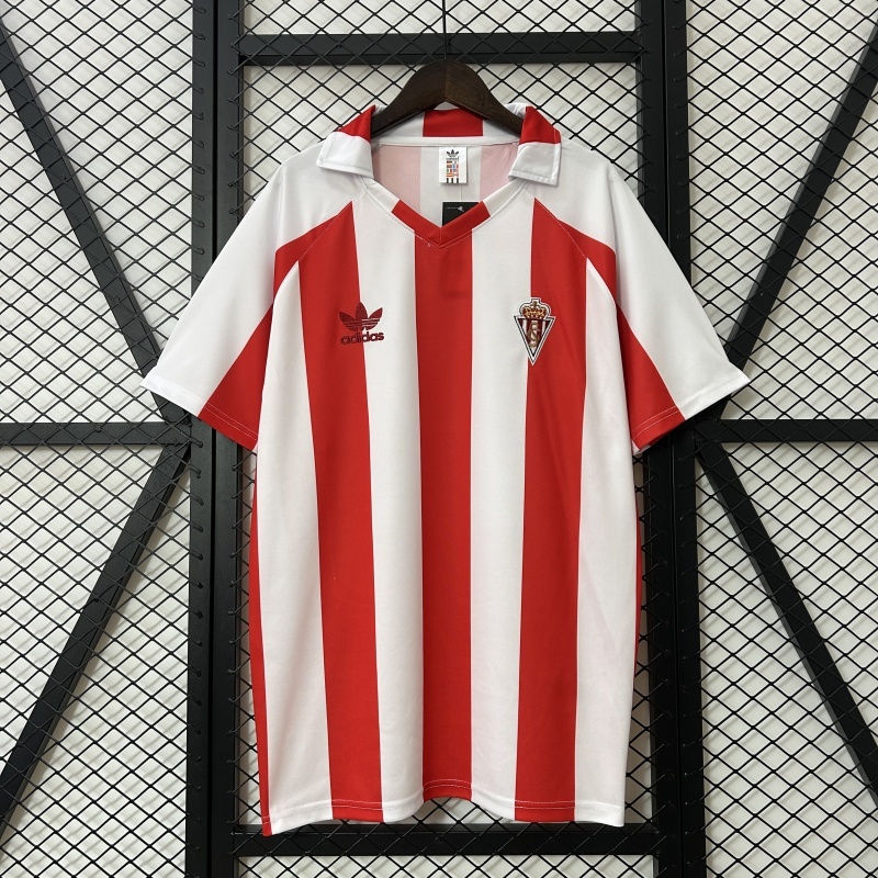 Retro 1986-87 Sporting Gijon Home Football jersey retro