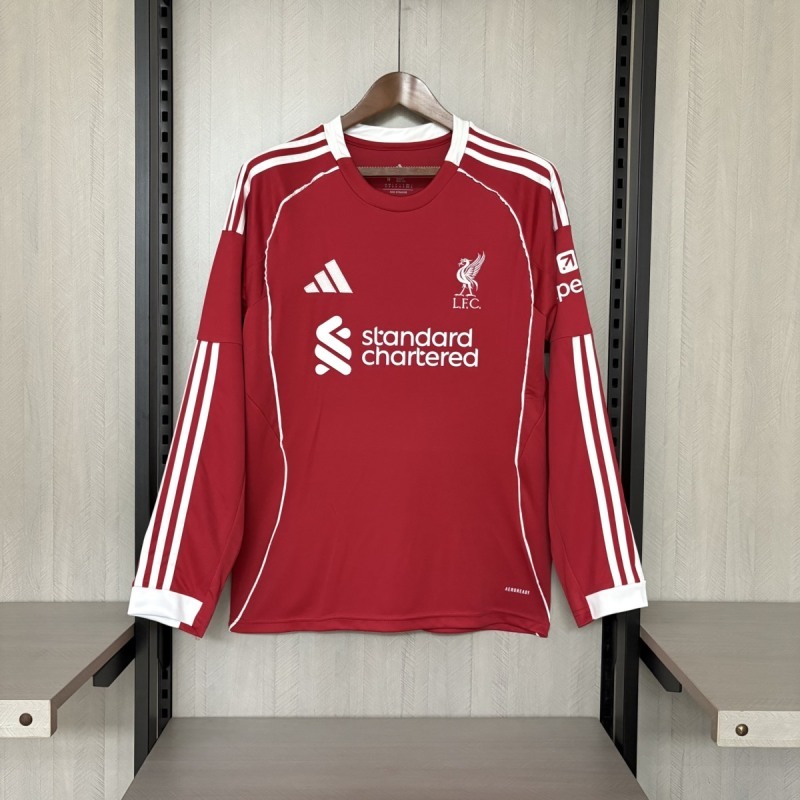 2025-26 Liverpool Home Long Sleeve Football jersey