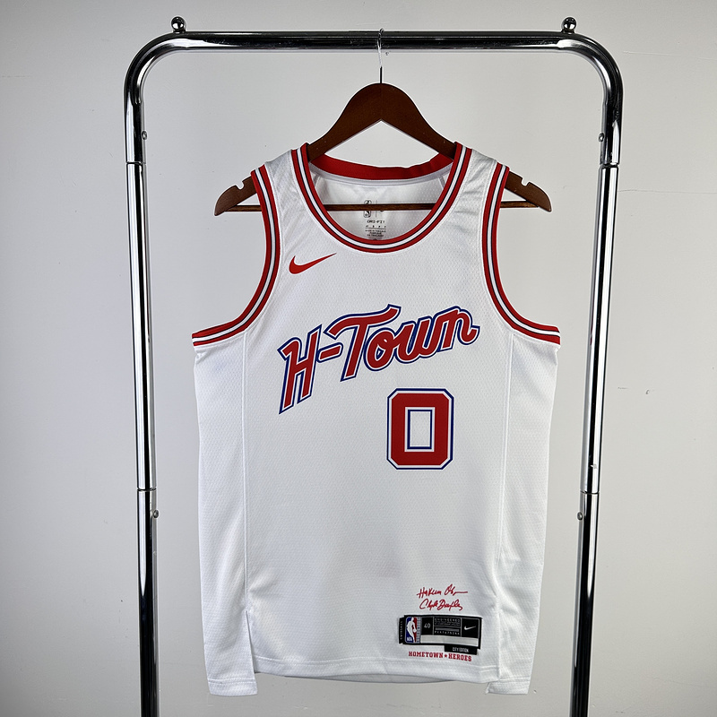 2024 NBA Houston Rockets 0 WESTBROOK Basketball Jersey