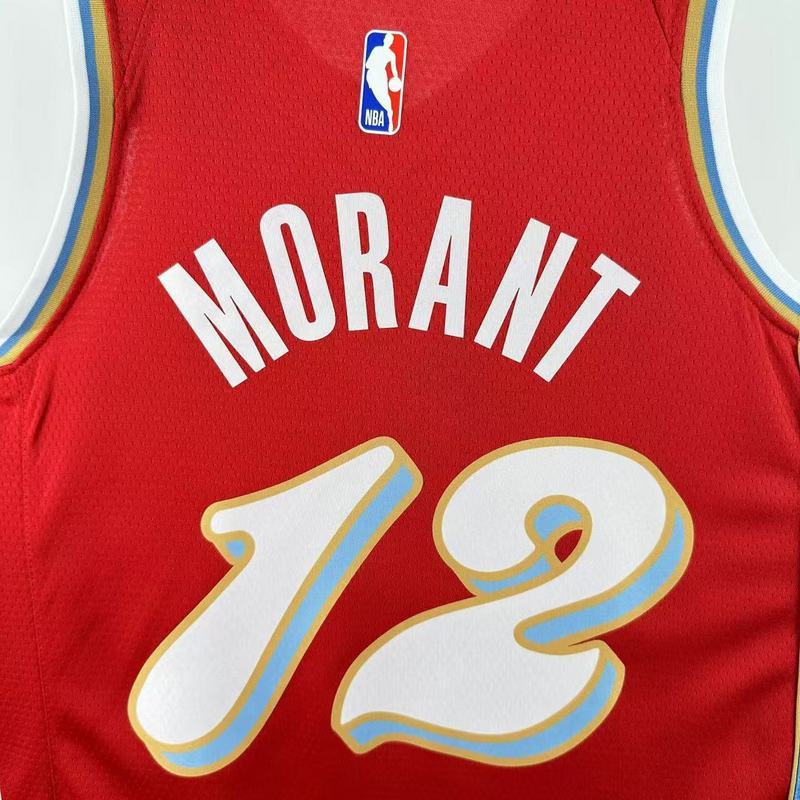 2025 NBA Memphis Grizzlies 12 MORANT Basketball Jersey