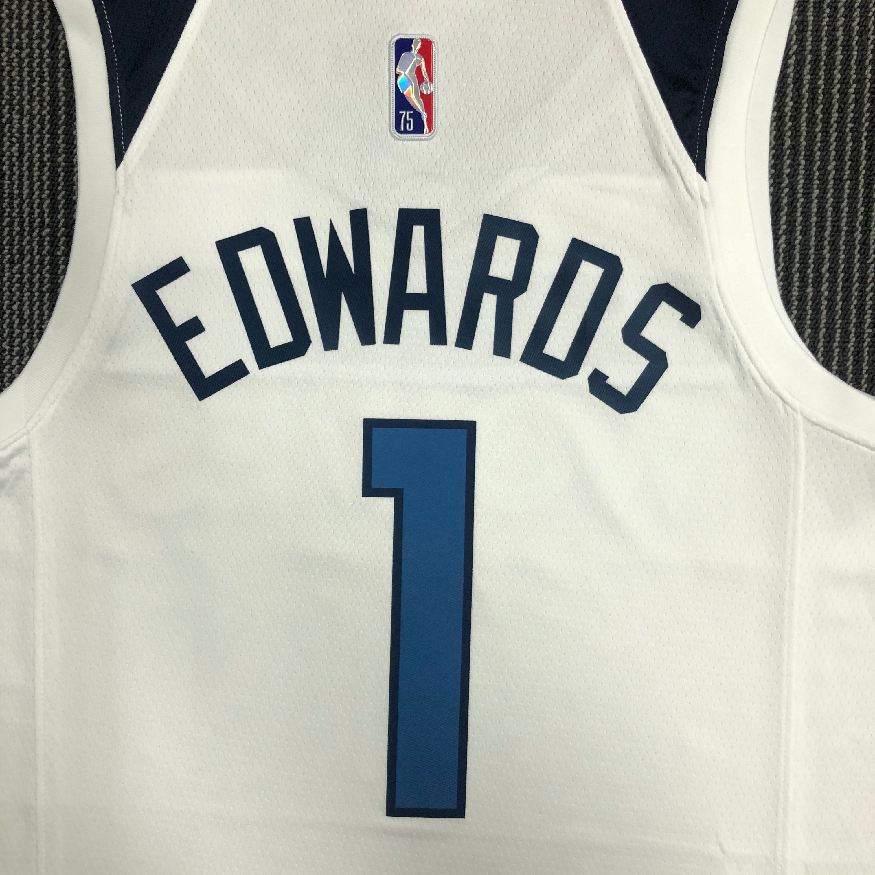 NBA 75th Anniversary Minnesota Timberwolves 1 Edwards Basketball Jersey