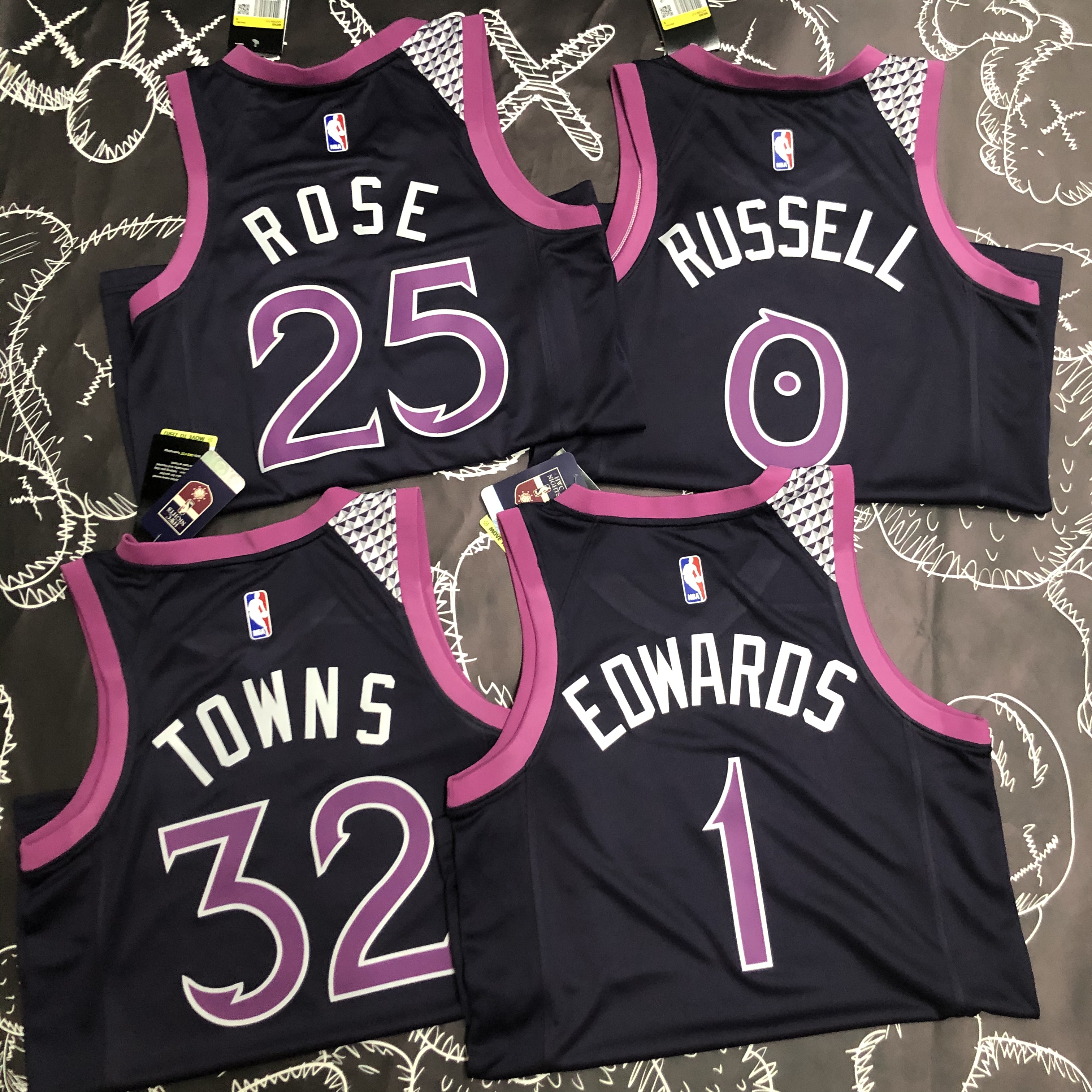 NBA Minnesota Timberwolves 0 Russell Basketball Jersey