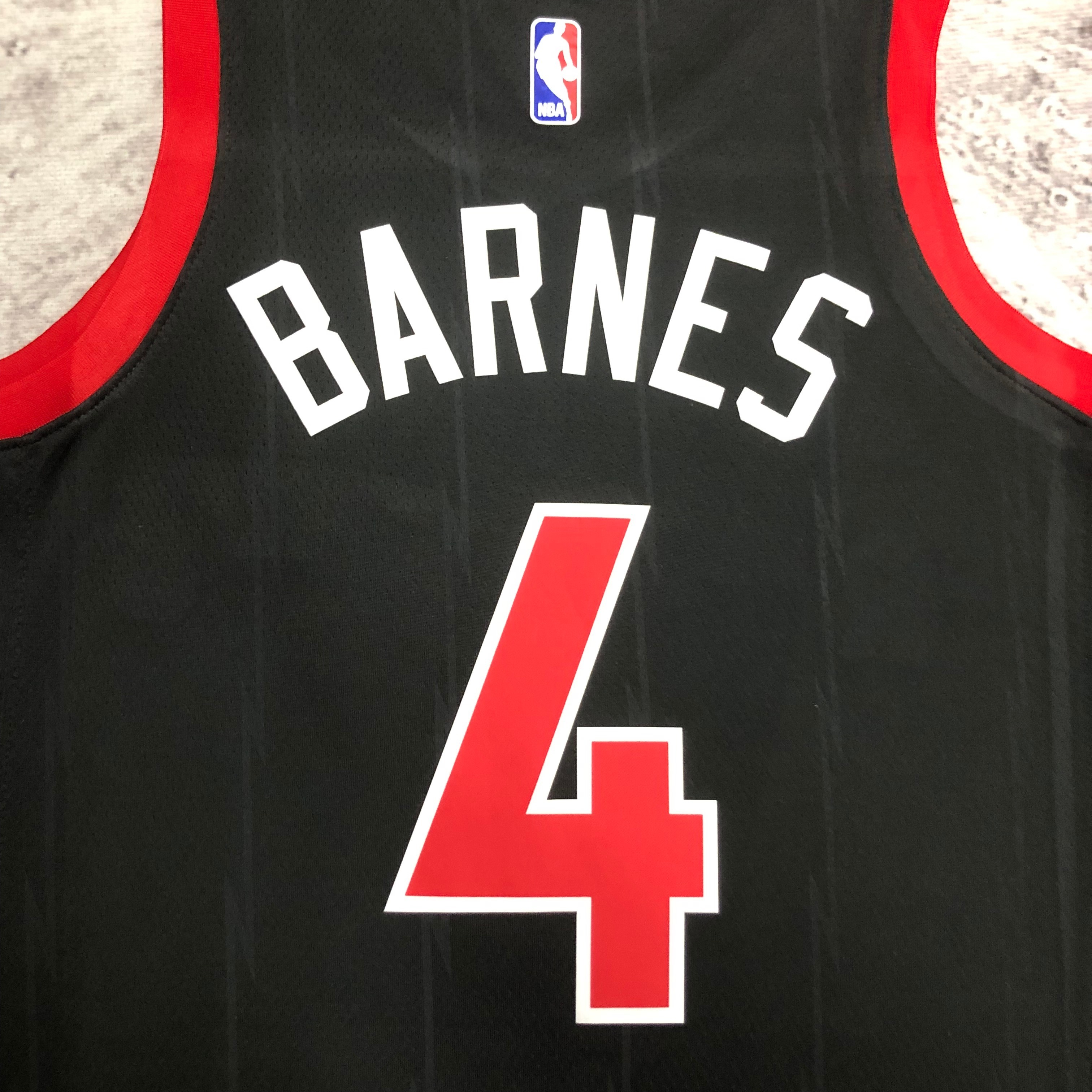 2023 NBA Toronto Raptors 4 Barnes Basketball Jersey