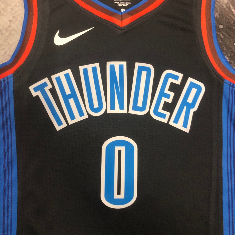 2023 NBA Oklahoma City Thunder 0 Westbrook Basketball Jersey