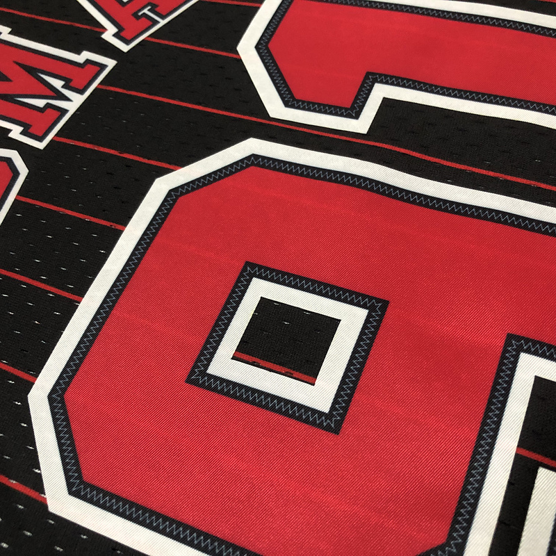 1995-96 NBA Chicago Bulls 91 RODMAN Black Basketball Jersey
