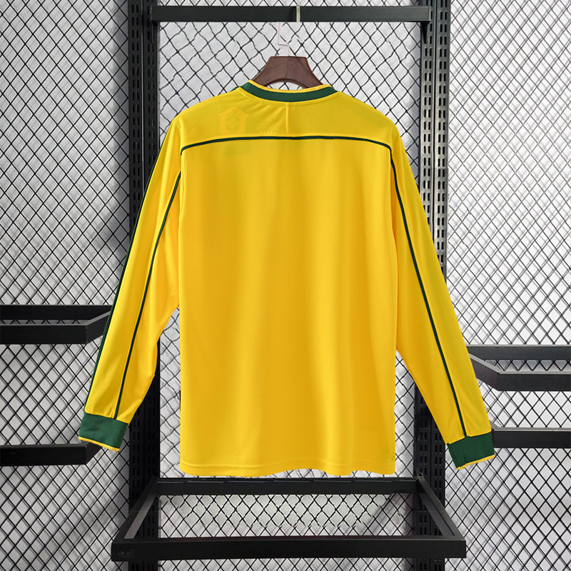 Retro Brazil 1998 home RONALDO R.CARLOS ROMARIO RIVALDO Football jersey retro