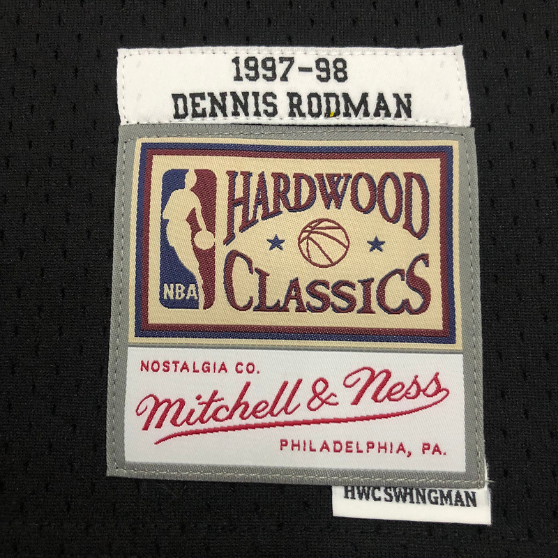 1997-98 NBA Chicago Bulls 91 RODMAN Black Basketball Jersey