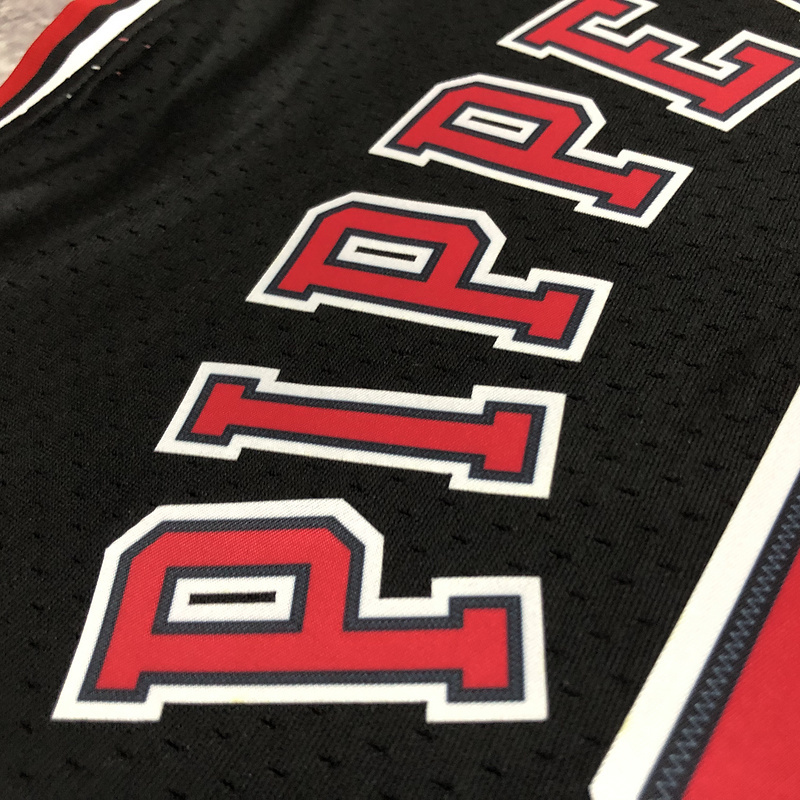 1997-98 NBA Chicago Bulls 33 PIPPEN Black  Basketball Jersey