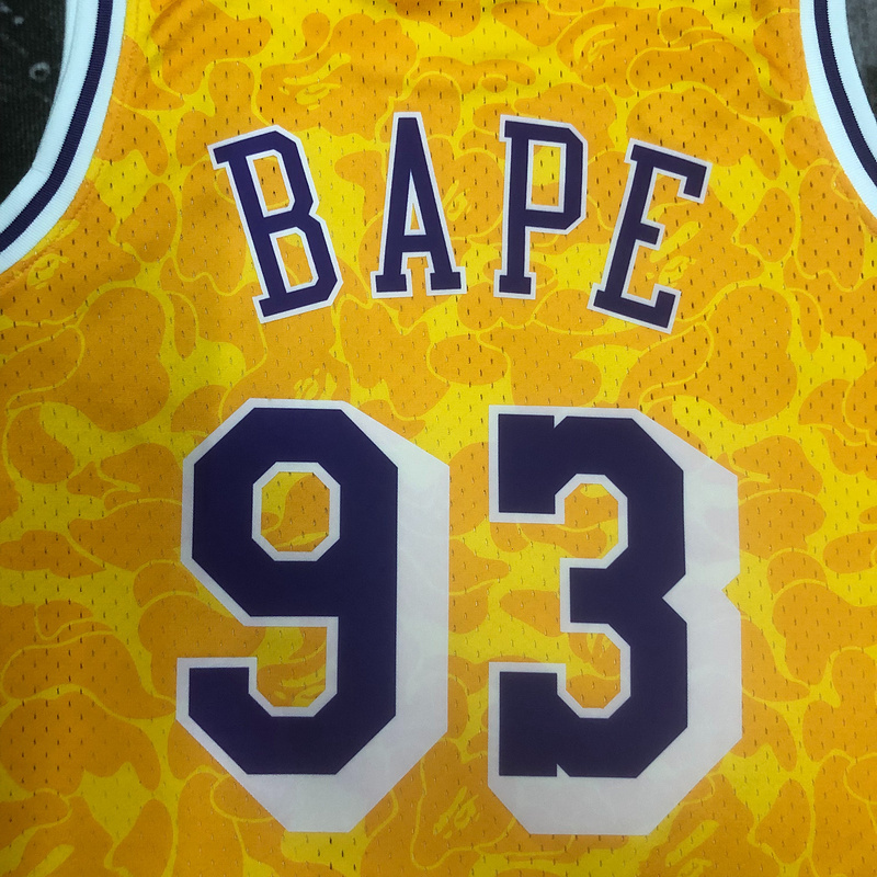 1996-97 NBA Lakers  93 BAPE Basketball Jersey