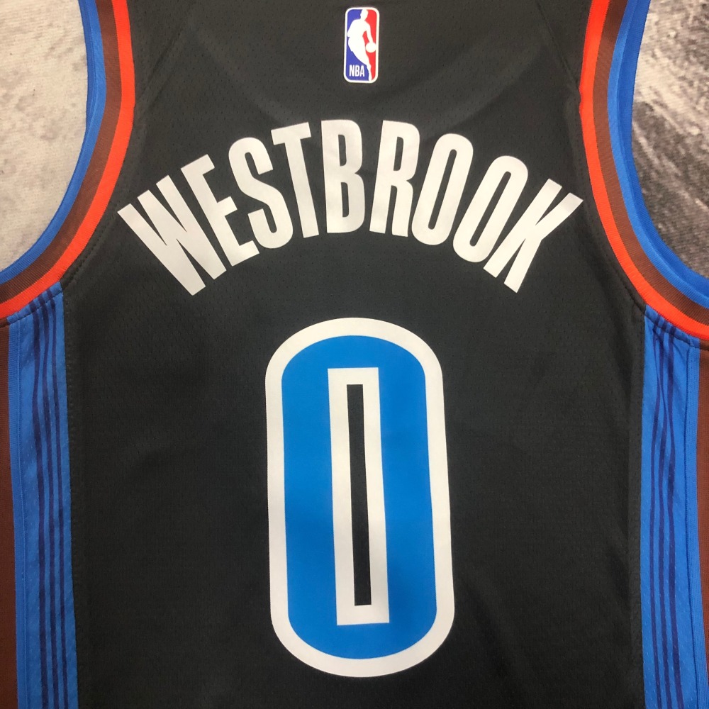 2023 NBA Oklahoma City Thunder 0 Westbrook Basketball Jersey