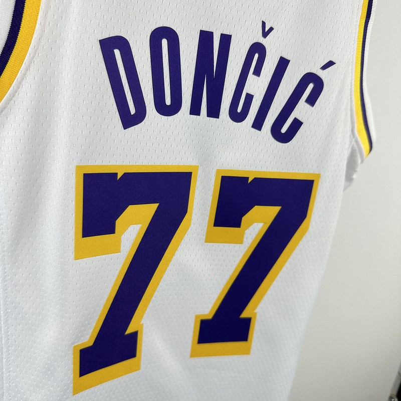 Kids 2023 NBA Lakers 77 DONCIC Basketball Jersey