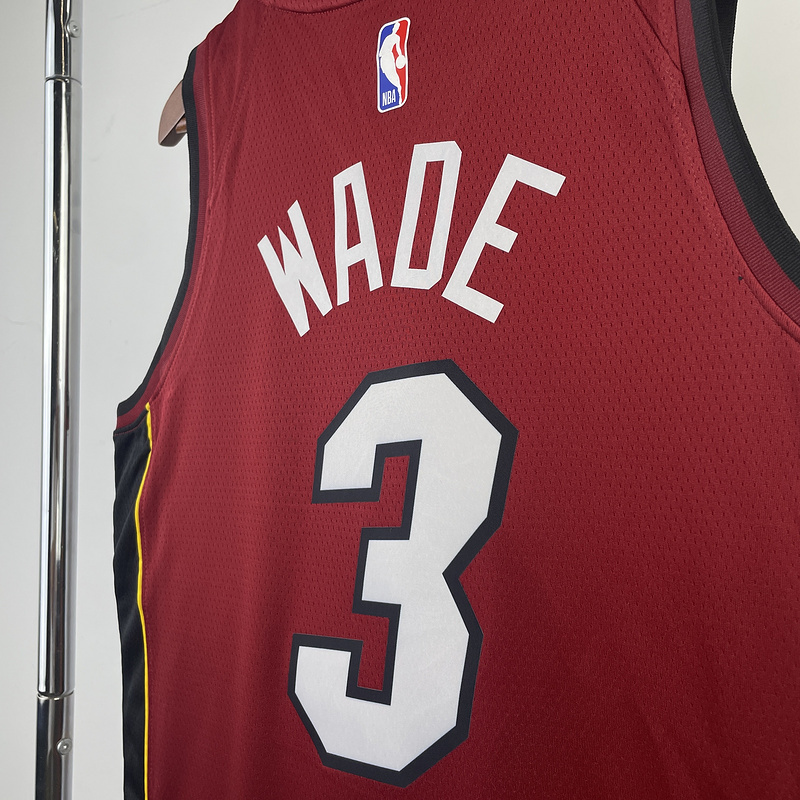 2023 NBA Miami Heat 3 WADE Basketball Jersey