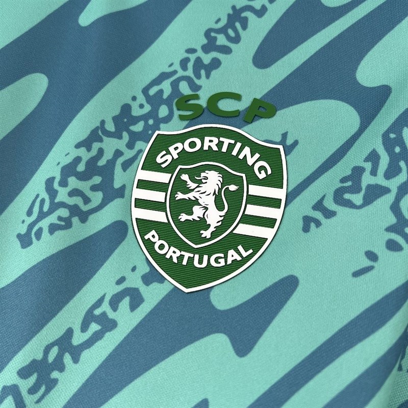 2025-26 Sporting Lisbon season blue goalkeeper Football jersey