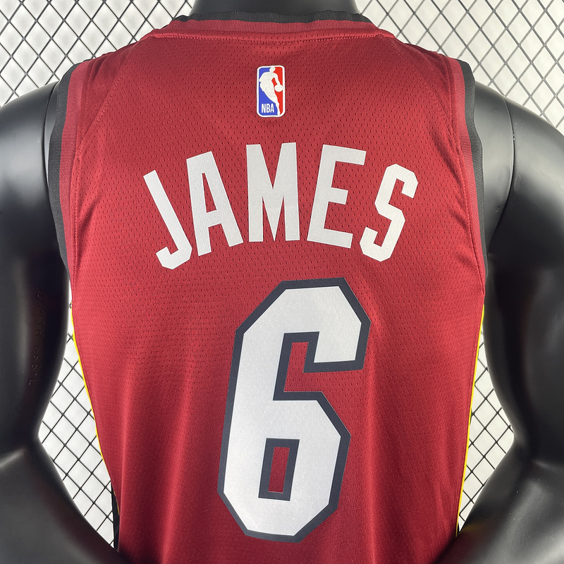 2023 NBA Miami Heat 6 JAMES Basketball Jersey