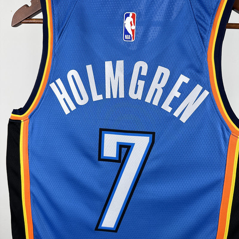 2023 NBA Oklahoma City Thunder 7 HOLMGREN Basketball Jersey