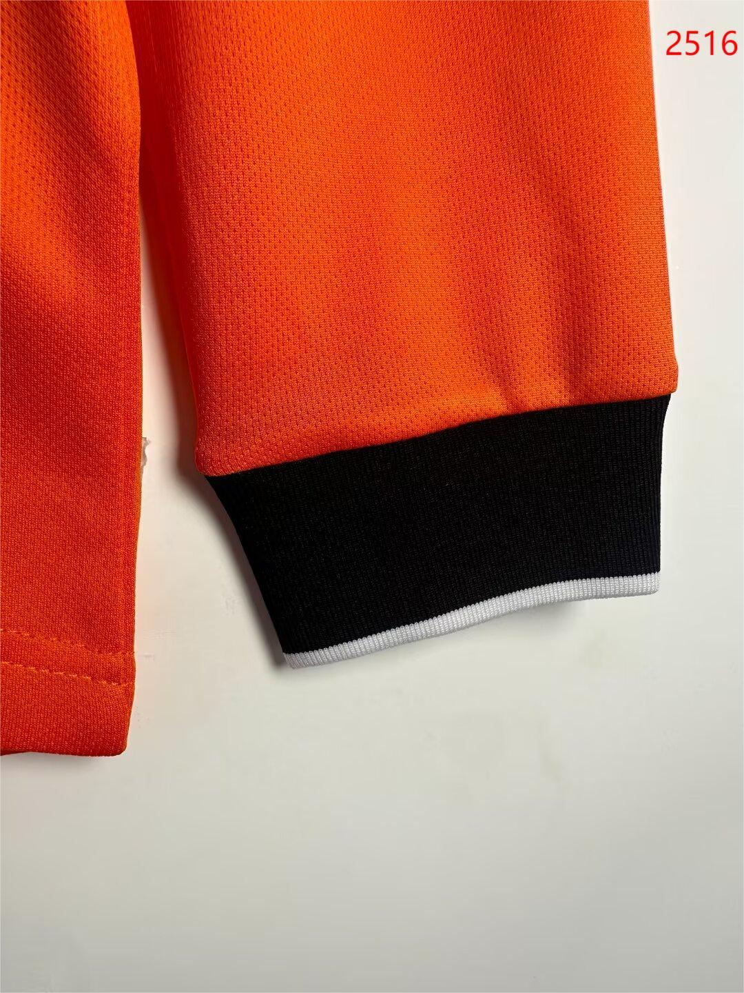 Retro 1998 Netherlands Home Long Sleeve Football Jersey retro