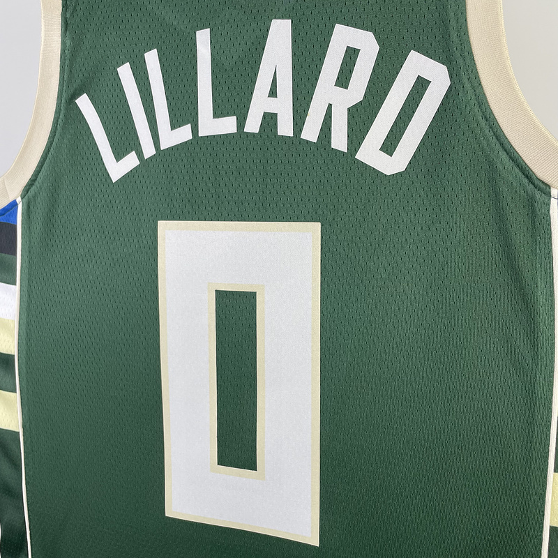 2023 NBA Milwaukee Bucks (0 LILLARD) Basketball Jersey