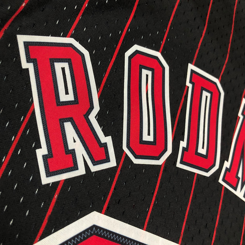 1995-96 NBA Chicago Bulls 91 RODMAN Black Basketball Jersey