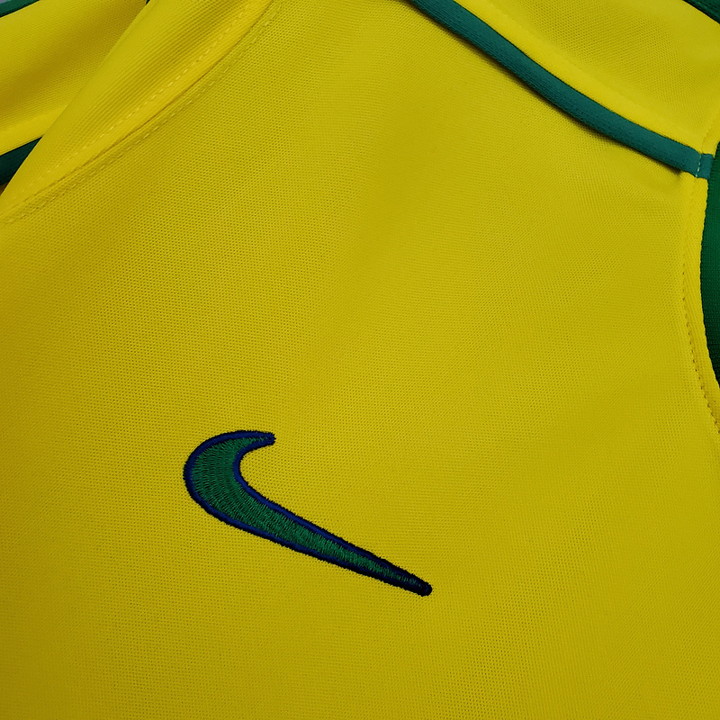 Retro Brazil 1998 home RONALDO R.CARLOS ROMARIO RIVALDO Football jersey retro